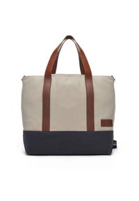 TOMMY HILFIGER - Tommy Hilfiger Torba Th Casual Tote AM0AM13368 Beżowy. Kolor: beżowy. Materiał: materiał