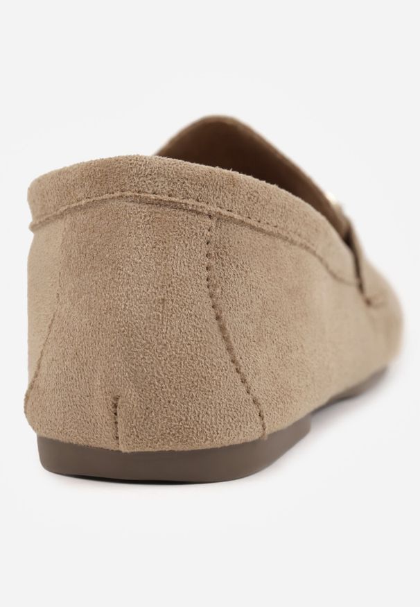 Born2be - Beżowe Mokasyny VICES z Modnymi Chwostami z Imitacji Zamszu z Wkładką z Naturalnej Skóry Calirea. Okazja: na co dzień, do pracy. Kolor: beżowy. Materiał: skóra, zamsz. Wzór: aplikacja. Styl: casual, klasyczny, elegancki