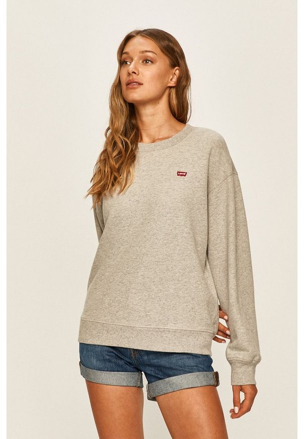 Levi's® - Levi's - Bluza. Okazja: na spotkanie biznesowe, na co dzień. Kolor: szary. Wzór: aplikacja. Styl: casual, biznesowy