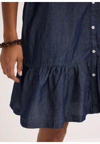 bonprix - Sukienka jeansowa z bawełny organicznej. Kolor: niebieski. Materiał: bawełna, jeans #3