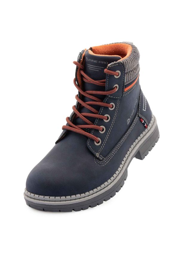 ALPINE PRO - Alpine Pro Fitra 35 Zrównoważone buty dziecięce na przygodę. Okazja: na uczelnię. Kolor: niebieski. Materiał: guma. Wzór: koronka. Sezon: zima. Styl: elegancki