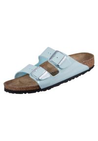 Klapki damskie Birkenstock Arizona Surf. Zapięcie: bez zapięcia. Kolor: niebieski. Materiał: skóra, syntetyk, tkanina, materiał. Sport: turystyka piesza #1