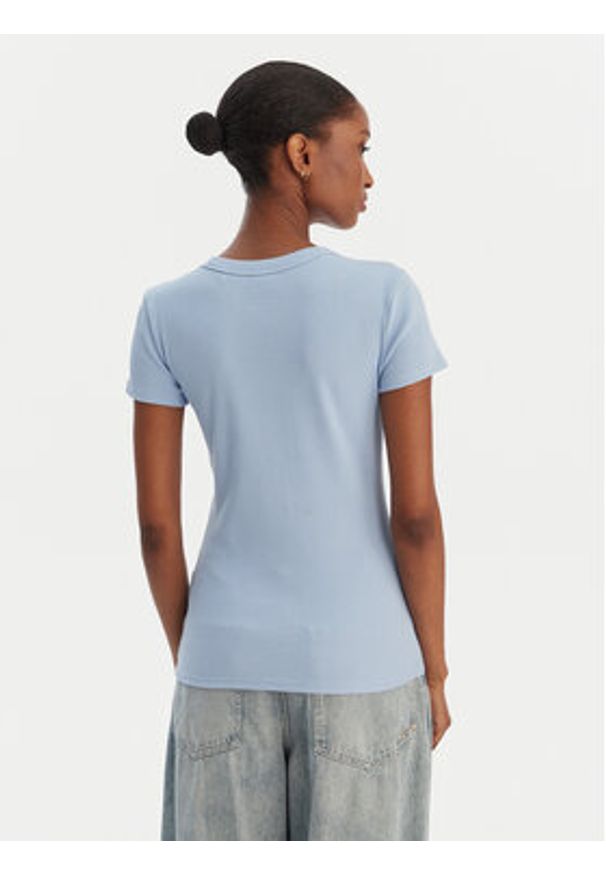 Hugo - HUGO T-Shirt Easy 50523924 Błękitny Slim Fit. Kolor: niebieski. Materiał: bawełna