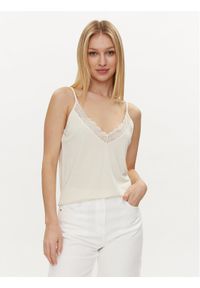 Vero Moda Top Imila 10307232 Beżowy Regular Fit. Kolor: beżowy. Materiał: syntetyk