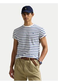 Polo Ralph Lauren T-Shirt 710938134008 Granatowy Custom Slim Fit. Typ kołnierza: polo. Kolor: niebieski. Materiał: bawełna