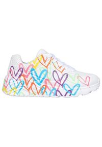 skechers - Buty do chodzenia dla dzieci Skechers Uno Lite Spread The Love. Zapięcie: sznurówki. Kolor: wielokolorowy. Materiał: materiał, tkanina, syntetyk. Szerokość cholewki: normalna. Sport: turystyka piesza