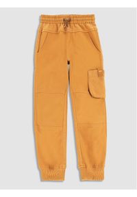 COCCODRILLO - Coccodrillo Spodnie dresowe WC3119101DWK Żółty Slim Fit. Kolor: żółty. Materiał: bawełna