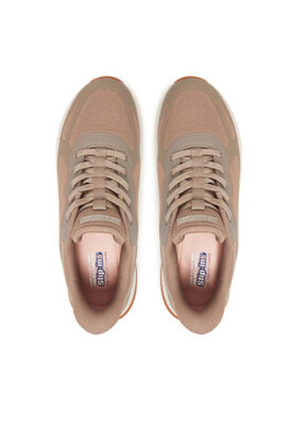 skechers - Skechers Sneakersy Bobs Squad 4-Staple Look 117624/TPE Beżowy. Kolor: beżowy. Materiał: materiał