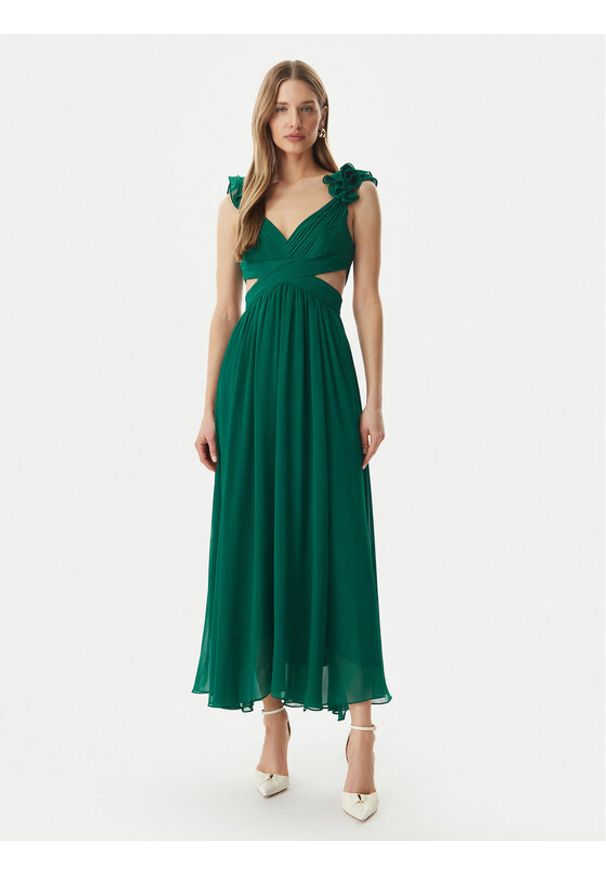 Morgan Sukienka wieczorowa 251-RISSAL Zielony Regular Fit. Kolor: zielony. Materiał: syntetyk. Styl: wizytowy