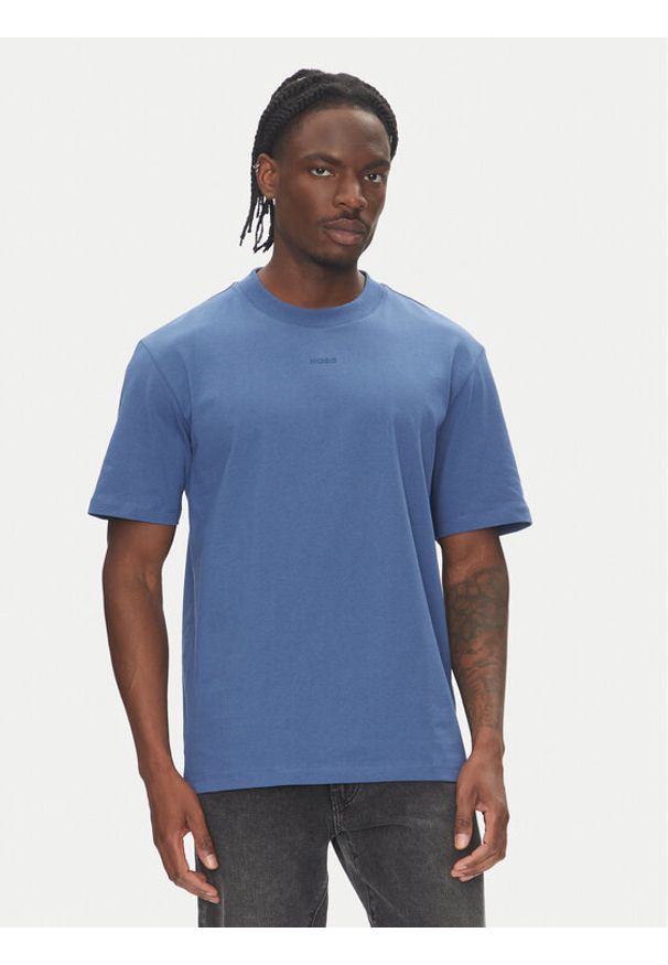 Hugo - HUGO T-Shirt Dapolino 50488330 Niebieski Relaxed Fit. Kolor: niebieski. Materiał: bawełna