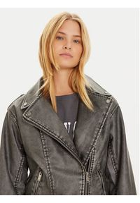 Brave Soul Kurtka z imitacji skóry LJK-JOSIANE Czarny Regular Fit. Kolor: czarny. Materiał: skóra #2