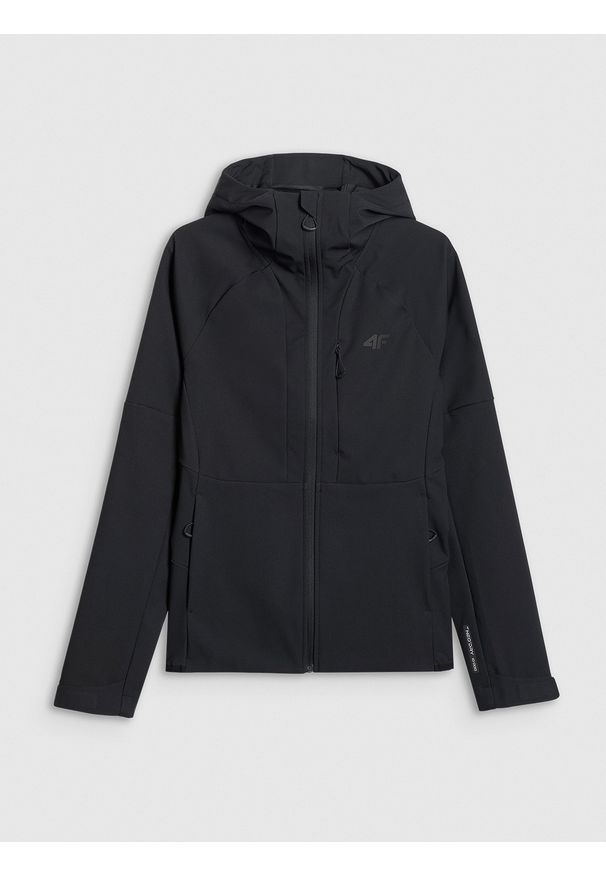 4f - 4F Kurtka softshell wiatroodporna membrana 10000 damska - czarna XXL. Kolor: czarny. Materiał: softshell