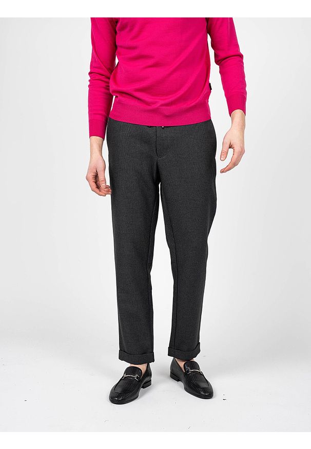 TOMMY HILFIGER - Tommy Jeans Spodnie "Prince" | MW0MW14947 | Prince | Mężczyzna | Grafitowy. Okazja: na co dzień. Kolor: szary. Materiał: poliester. Wzór: aplikacja. Styl: casual