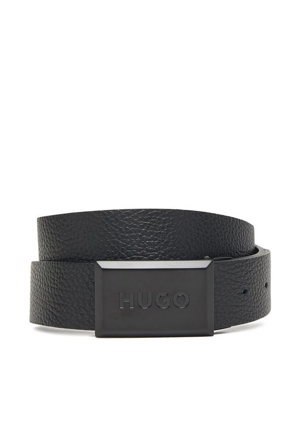 Hugo - Pasek Męski HUGO. Kolor: czarny