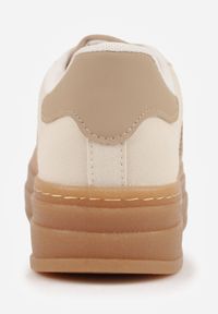 Born2be - Beżowe Sneakersy na Grubej Podeszwie z Ozdobnym Wzorem Felimala. Okazja: na co dzień. Kolor: beżowy. Materiał: jeans #3