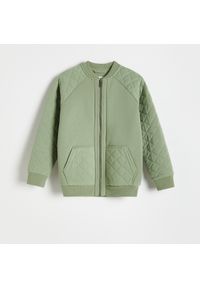 Reserved - Rozpinana bluza bomber - Zielony. Kolor: zielony