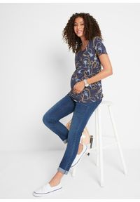 bonprix - Dżinsy ciążowe 7/8 SKINNY. Kolekcja: moda ciążowa. Kolor: niebieski. Styl: klasyczny #3