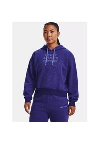 Under Armour - Bluza fitness damska UNDER ARMOUR Essential Fleece Script z kapturem. Typ kołnierza: kaptur. Kolor: fioletowy. Sport: fitness