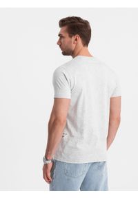 Ombre Clothing - Męski t-shirt fullprint w liście palmy - szary V2 - Rozmiar: L. Okazja: na co dzień. Kolor: szary. Materiał: skóra, bawełna. Styl: casual #8