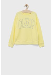 GAP bluza dziecięca kolor żółty z nadrukiem. Kolor: żółty. Wzór: nadruk #1
