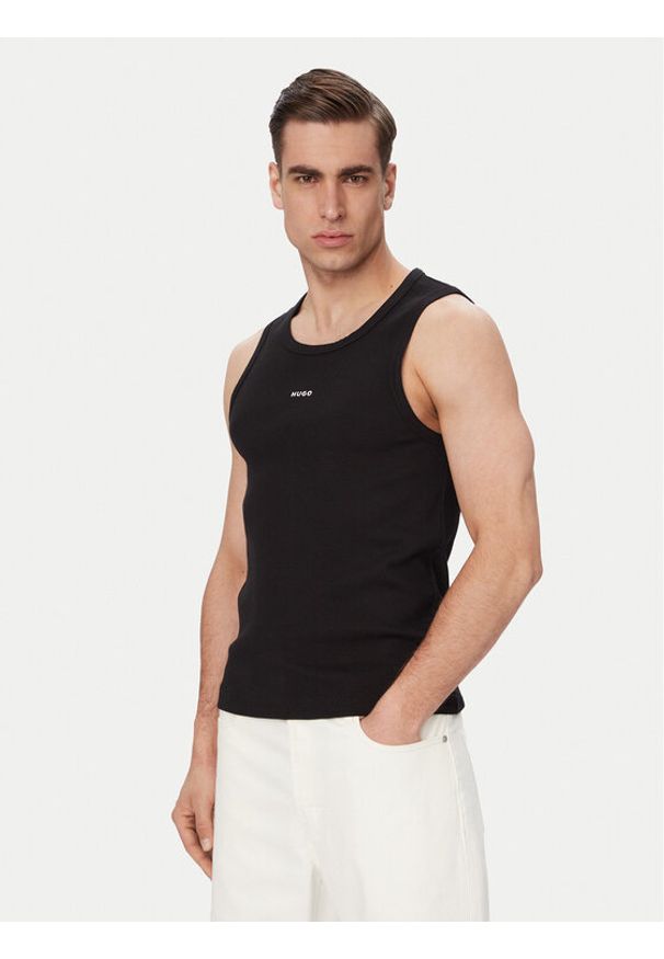 Hugo - HUGO Tank top Dapota 50563744 Czarny Slim Fit. Kolor: czarny. Materiał: bawełna