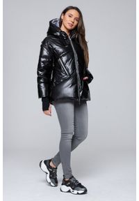 DIEGO M Czarna kurtka puchowa z odpinanymi rękawami, Rozmiar 34 EU - 38 IT. Kolor: czarny. Materiał: puch #3