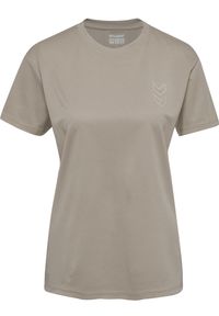Damski jersey Hummel Active PL. Kolor: szary. Materiał: jersey. Długość rękawa: krótki rękaw. Długość: krótkie. Wzór: jodełka, nadruk