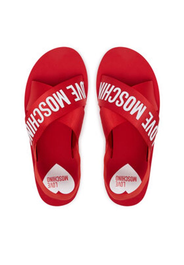 Love Moschino - LOVE MOSCHINO Sandały JA16214G0MIX5500 Czerwony. Kolor: czerwony. Materiał: materiał