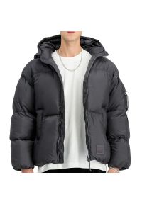 Kurtka Alpha Industries Cloud Puffer Bomber 148130684 - szara. Typ kołnierza: kaptur. Kolor: szary. Materiał: poliester, materiał, nylon. Sezon: jesień, zima