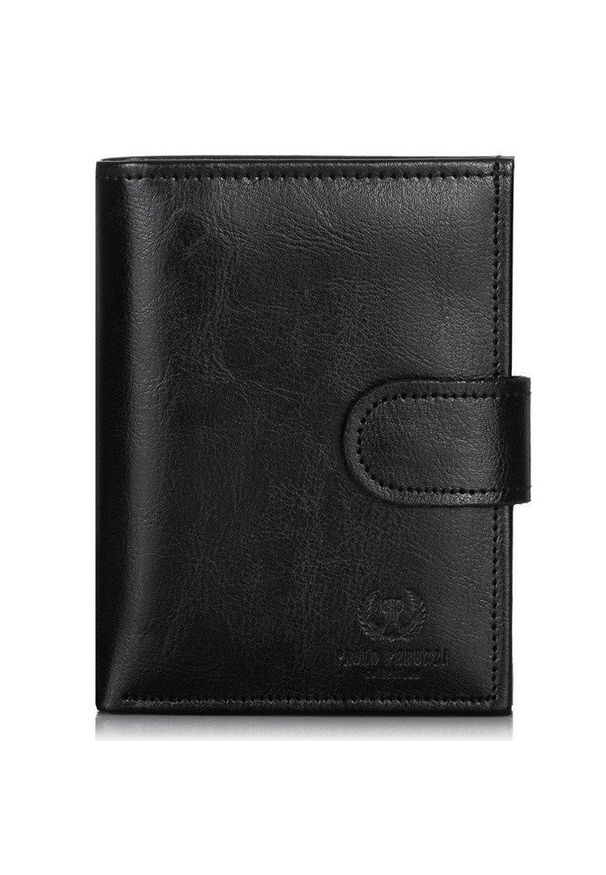 Skórzany portfel męskie PAOLO PERUZZI GA173 czarny. Kolor: czarny. Materiał: skóra