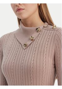 Guess Sukienka dzianinowa W6RK01 Z2YJ2 Beżowy Regular Fit. Kolor: beżowy. Materiał: wiskoza #5