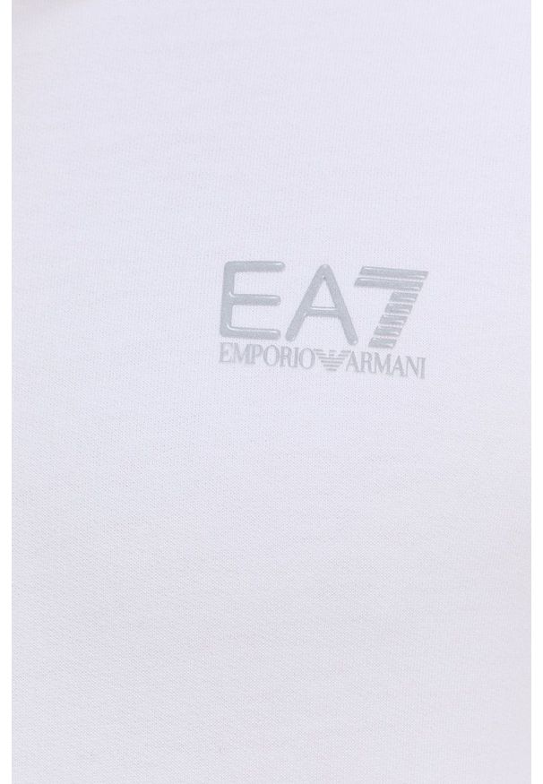 EA7 Emporio Armani - Bluza bawełniana. Okazja: na co dzień. Kolor: biały. Materiał: bawełna. Styl: casual
