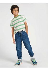 Sinsay - Bawełniane jeansy jogger - granatowy. Kolor: niebieski