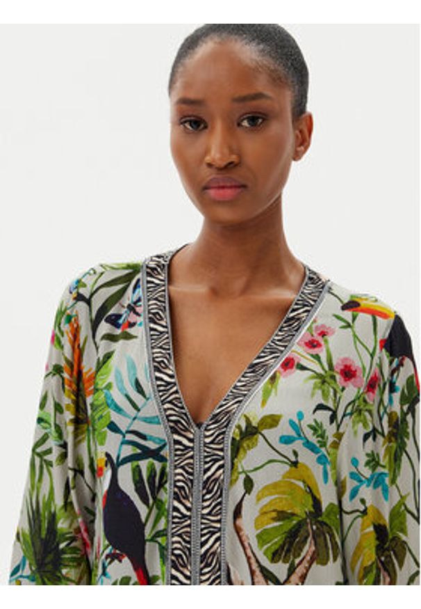 LOLA CASADEMUNT Sukienka letnia LS2516038 Kolorowy Relaxed Fit. Materiał: wiskoza. Wzór: kolorowy. Sezon: lato