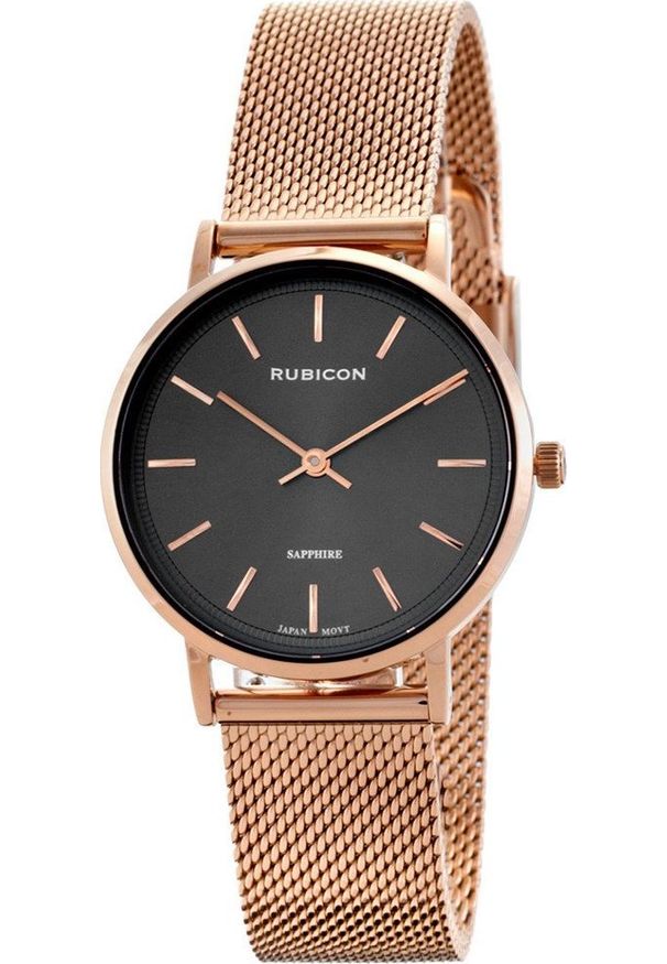 Zegarek Rubicon Zegarek damski Rubicon RBN150 różowe złoto. Kolor: złoty, wielokolorowy, różowy
