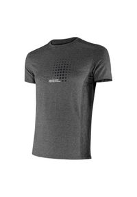 R-EVENGE - Męska koszulka techniczna krótki rękaw Fitness Running Cardio Melange szary. Kolor: szary. Materiał: poliester. Długość rękawa: krótki rękaw. Długość: krótkie. Wzór: paski. Sport: fitness, bieganie #1