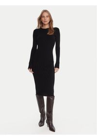 Kontatto Sukienka dzianinowa 3M0829C Czarny Slim Fit. Kolor: czarny. Materiał: syntetyk