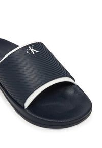 Calvin Klein Jeans Klapki Slide Rubber Neoprene Text YM0YM01234 Granatowy. Kolor: niebieski #2