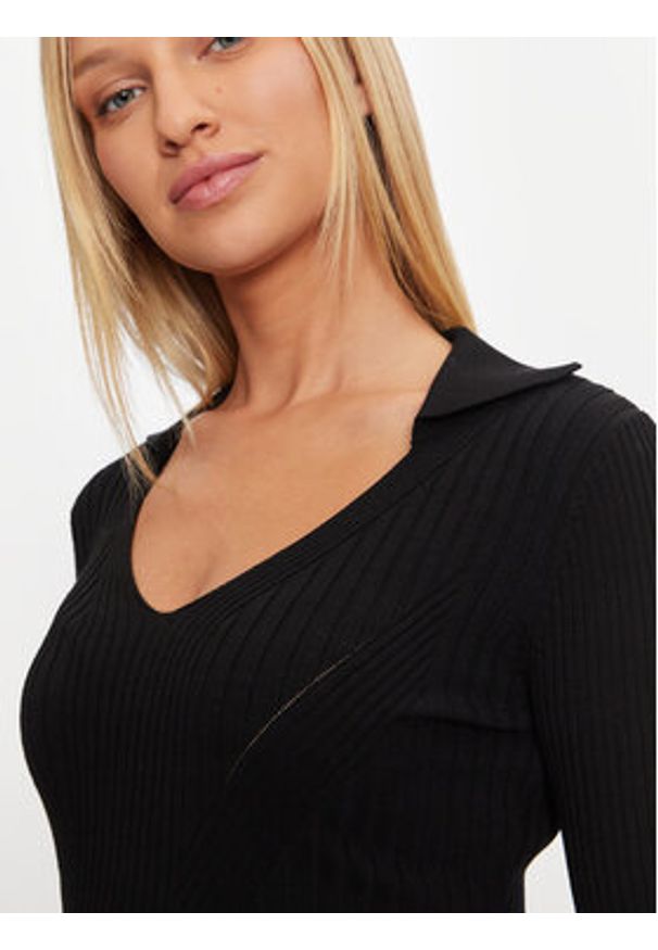 Guess Sweter Isabella W4BR19 Z3HP2 Czarny Slim Fit. Kolor: czarny. Materiał: wiskoza