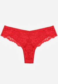 Renee - Czerwone Majtki Stringi Ozdobione Koronką Phisoris. Kolor: czerwony. Materiał: koronka. Wzór: koronka, aplikacja #2