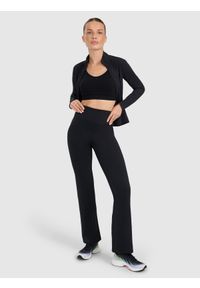 4f - 4F Spodnie treningowe szybkoschnące z prostymi nogawkami damskie - czarne M. Kolor: czarny. Materiał: tkanina, syntetyk, materiał. Sport: fitness #1