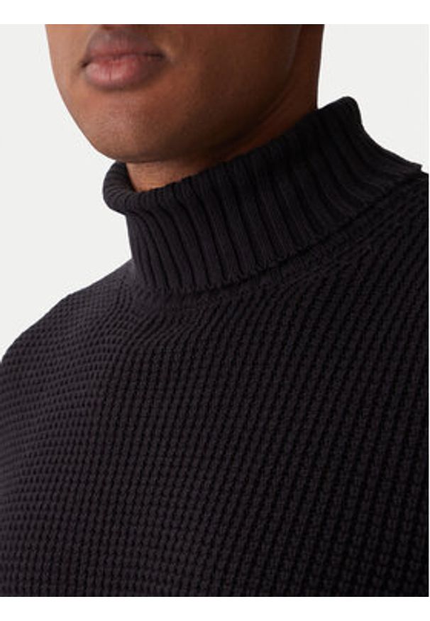 JOOP! Jeans Golf Hollio 30048179 Czarny Modern Fit. Typ kołnierza: golf. Kolor: czarny. Materiał: bawełna