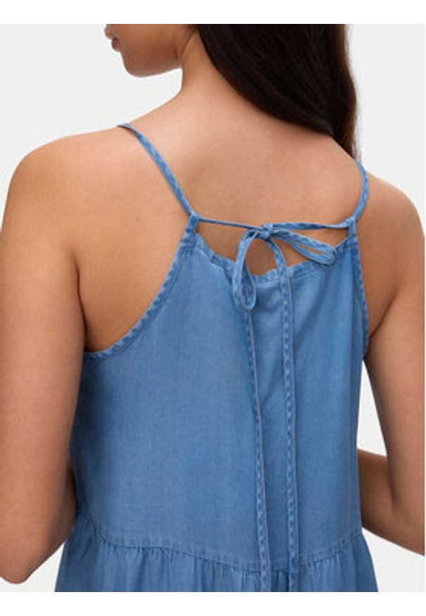 Vero Moda Sukienka letnia Fleur 10326075 Niebieski Loose Fit. Kolor: niebieski. Materiał: lyocell. Sezon: lato