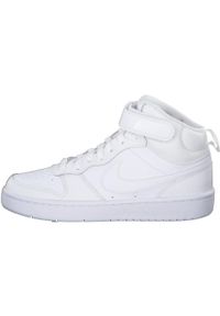 Buty do chodzenia dla dzieci Nike Court Borough Mid 2. Kolor: beżowy, biały, wielokolorowy. Materiał: syntetyk, tkanina, materiał, skóra. Model: Nike Court. Sport: turystyka piesza