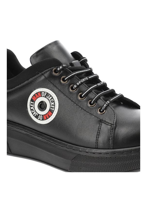 Czarne Sneakersy Ravini Modne Skórzane Buty Damskie. Okazja: na uczelnię. Kolor: czarny. Materiał: skóra. Szerokość cholewki: normalna. Sezon: wiosna. Sport: turystyka piesza