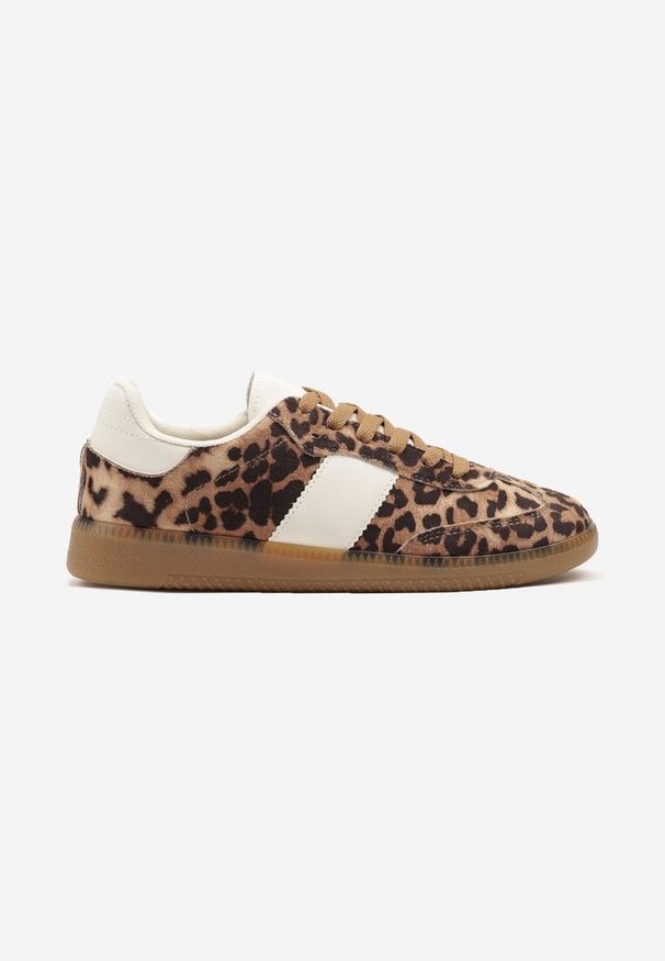 Renee - Panterkowe Sneakersy Tenisówki w Kultowym Stylu Neolithaen. Okazja: na co dzień. Zapięcie: sznurówki. Materiał: jeans