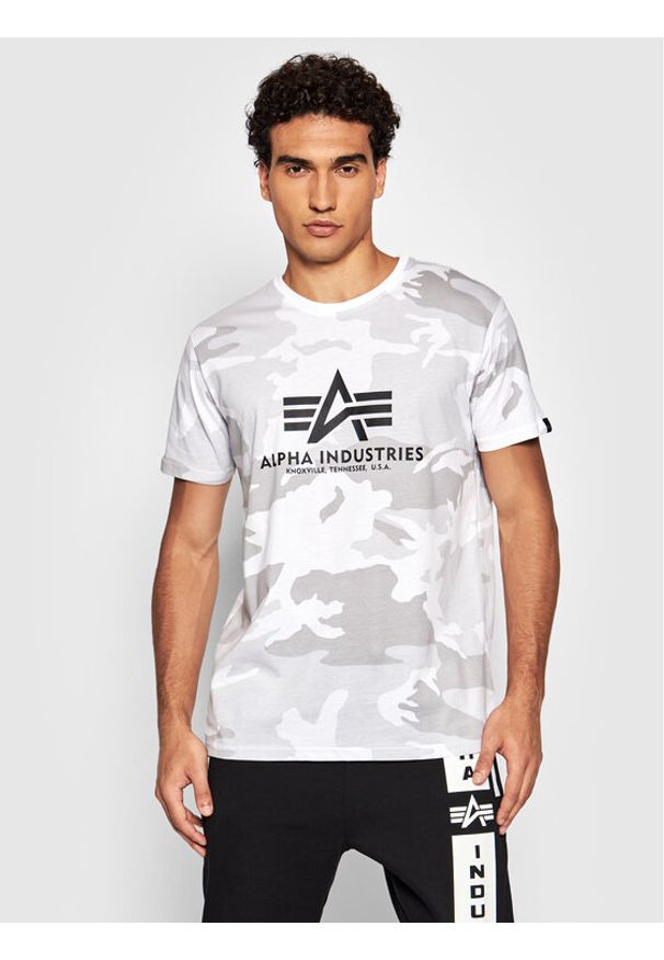 Alpha Industries T-Shirt Basic 100501C Biały Regular Fit. Kolor: biały. Materiał: bawełna