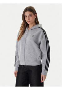 Adidas - adidas Bluza adicolor 3-Stripes JY2620 Szary Regular Fit. Kolor: szary. Materiał: bawełna, syntetyk #1