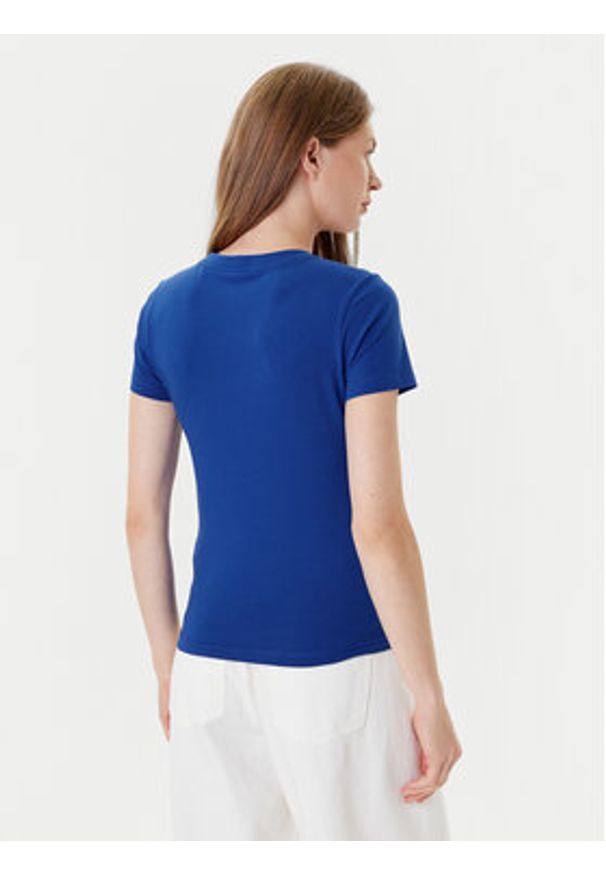 Guess Jeans T-Shirt W5YI04 J1314 Niebieski Slim Fit. Kolor: niebieski. Materiał: bawełna