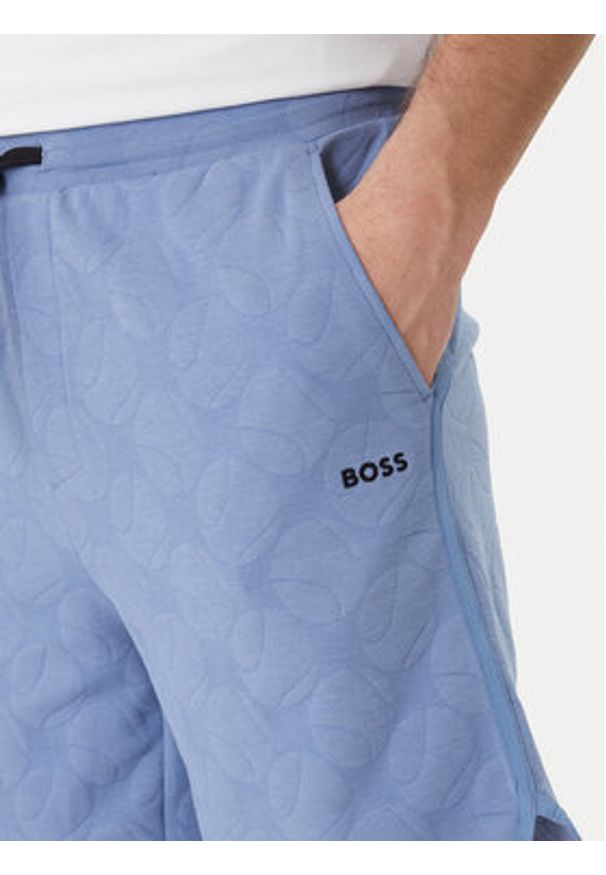 BOSS Szorty sportowe Member 50558883 Błękitny Relaxed Fit. Kolor: niebieski. Materiał: bawełna. Styl: sportowy